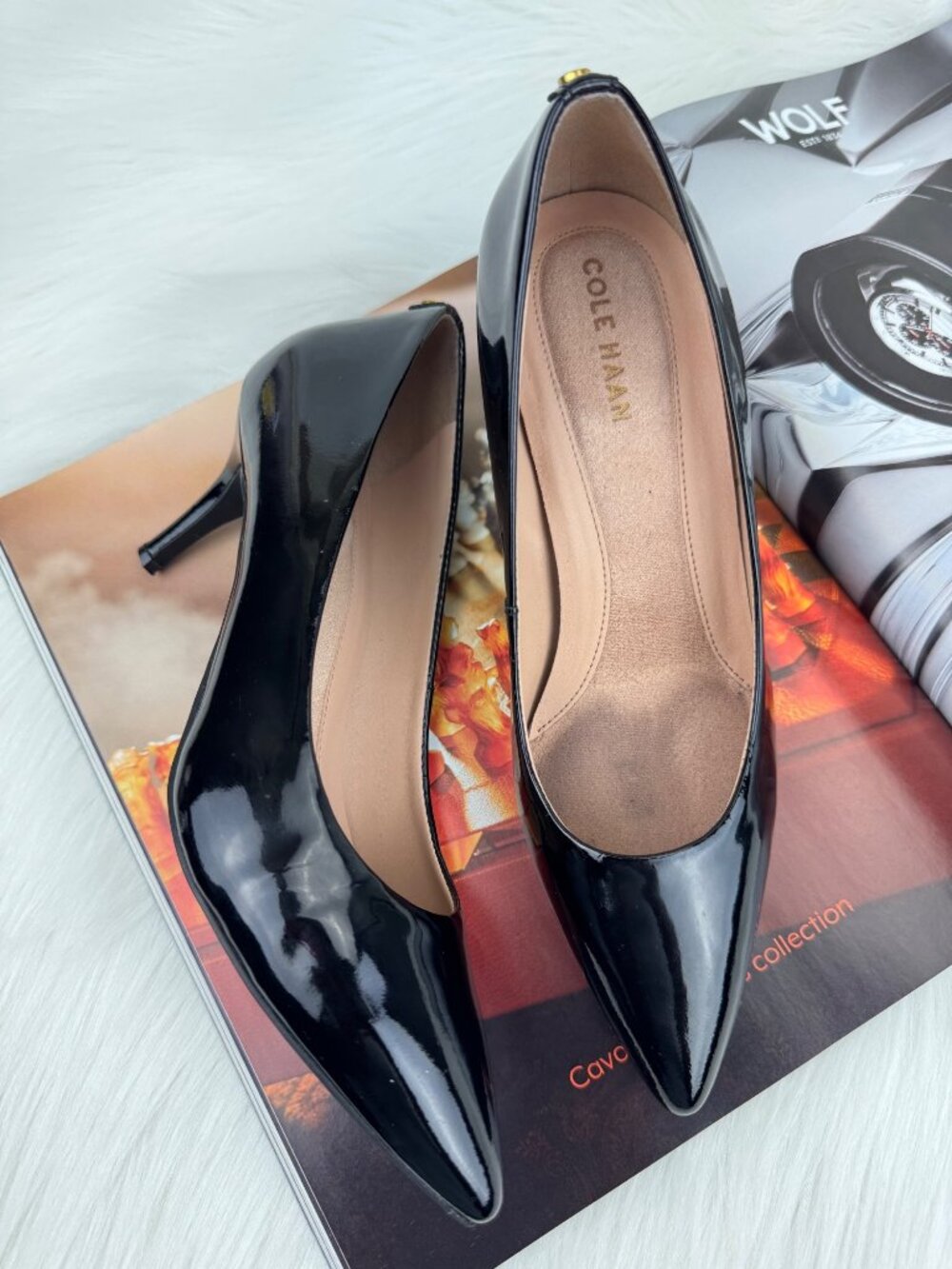 Cole Haan The Go To Park Pumps Patent Leather Pointed Toe Heels Pumps US 5B Blk